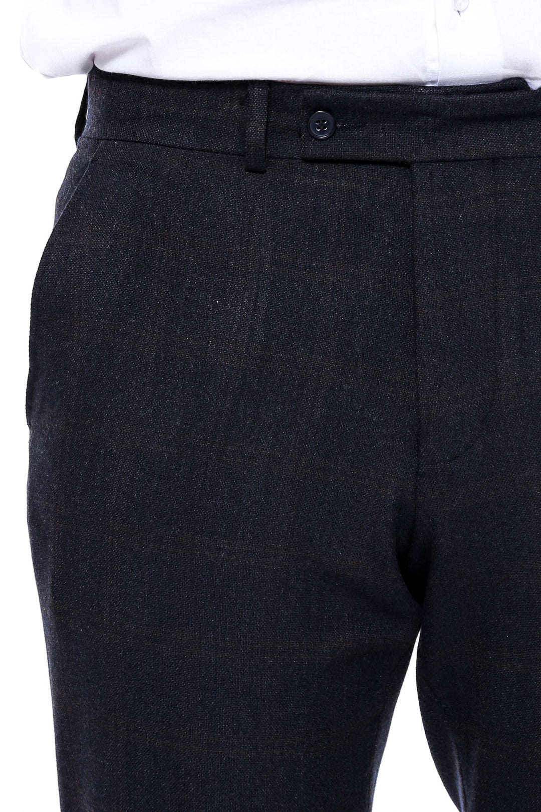 Pantalones Hombre Plaid Slim Fit Antracita - Wessi