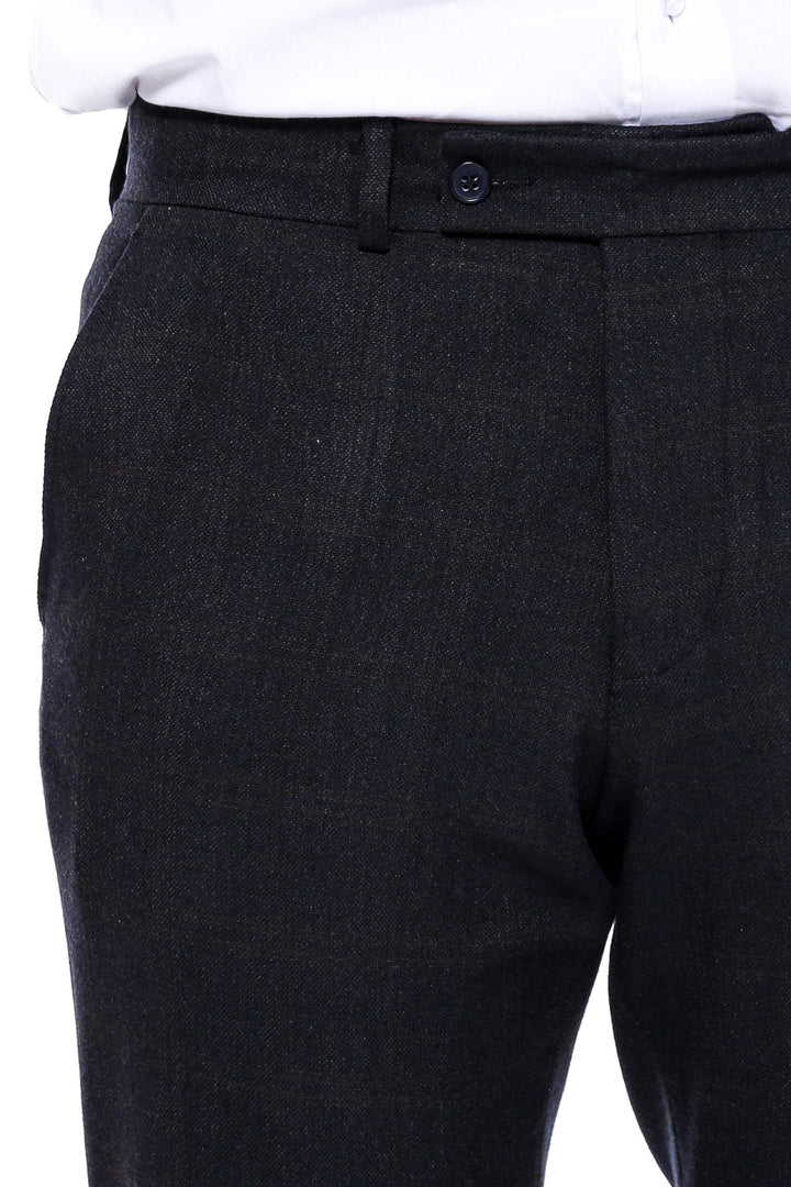 Pantalones Hombre Plaid Slim Fit Antracita - Wessi