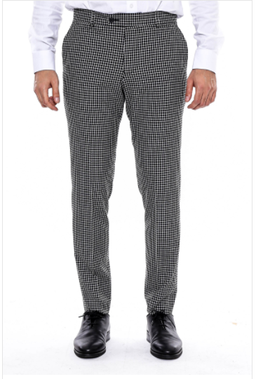 Flannel Shirt Pantalon Mens Black And White Checked Trousers