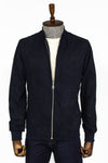 Manteau Bomber Homme Bleu Marine Uni Poches Zippées - Wessi