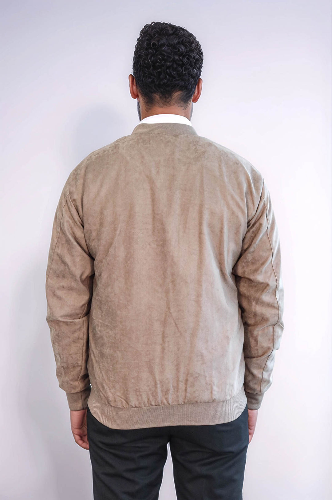 Кремовое мужское пальто-бомбер с однотонным карманом на молнии - Wessi