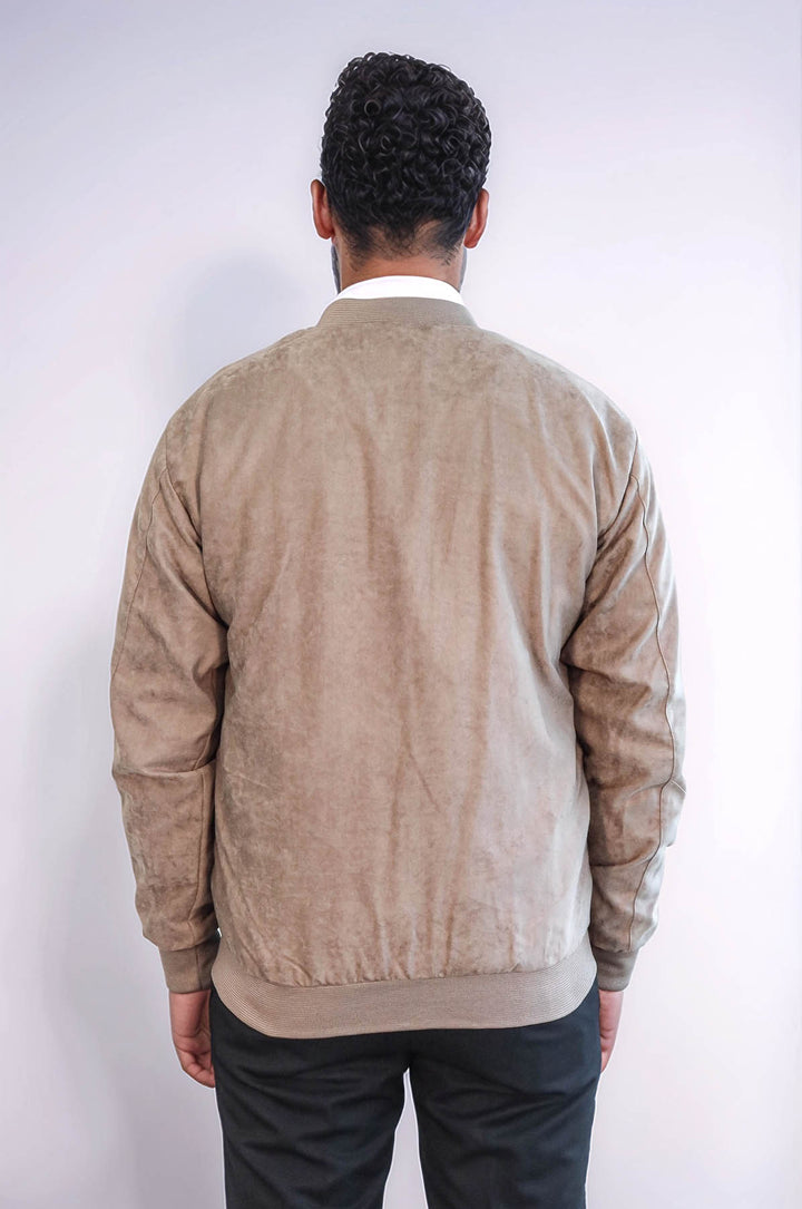 Кремовое мужское пальто-бомбер с однотонным карманом на молнии - Wessi