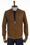 Manteau Bomber Homme Marron Uni avec Poches Zippées - Wessi