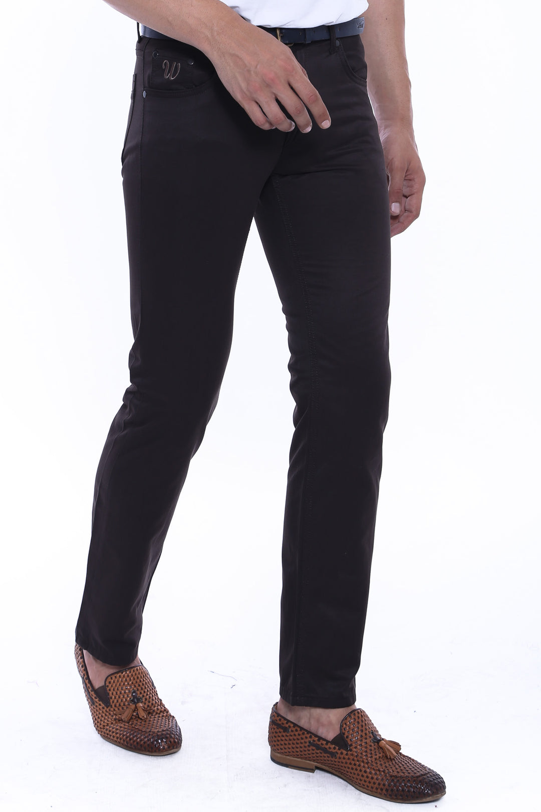 Pantaloni da uomo in gabardina marrone - Wessi