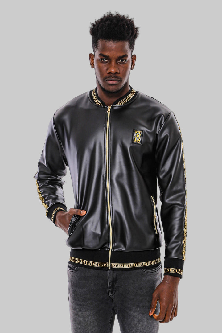 Black Leather Touch Seasonal Coat - Wessi