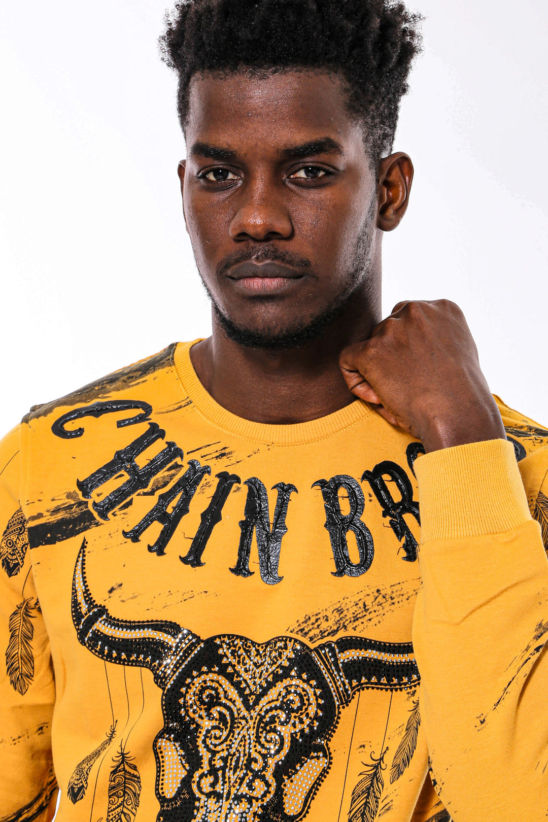 Sudadera Estampada Slim Fit Amarilla - Wessi