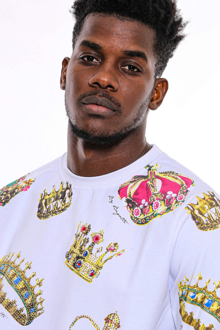 Sudadera blanca estampada slim fit - Wessi