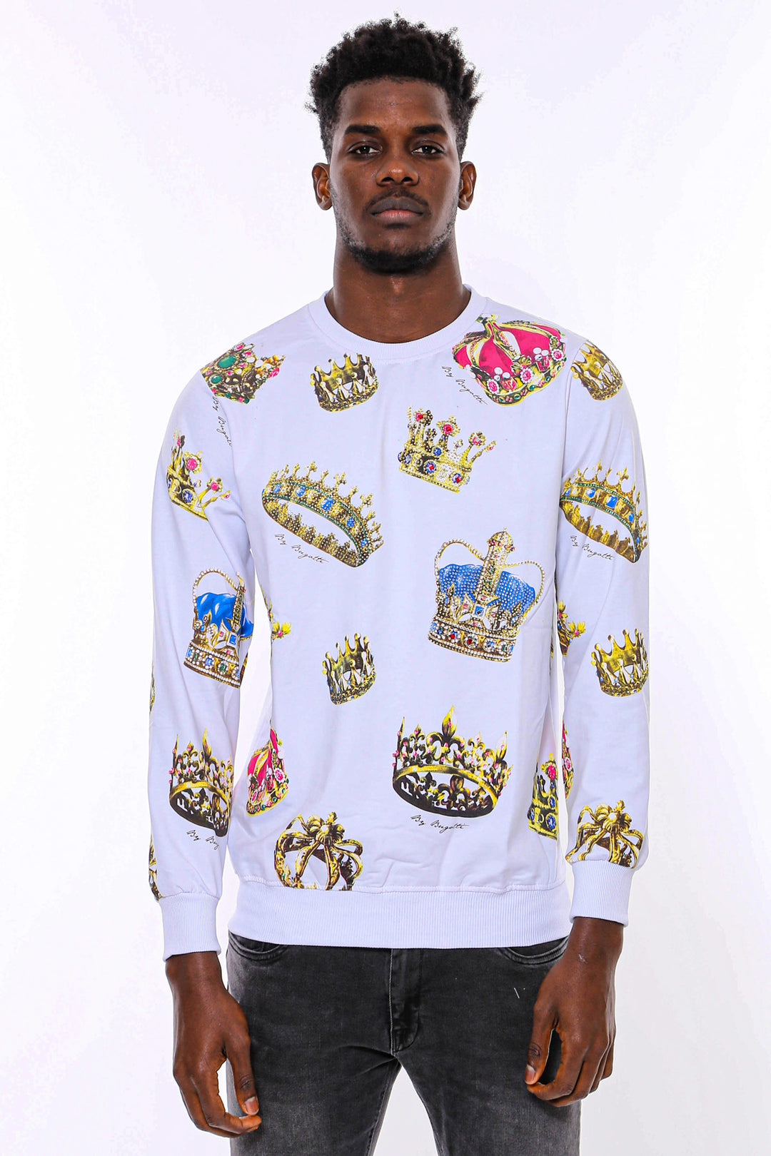 Sudadera blanca estampada slim fit - Wessi