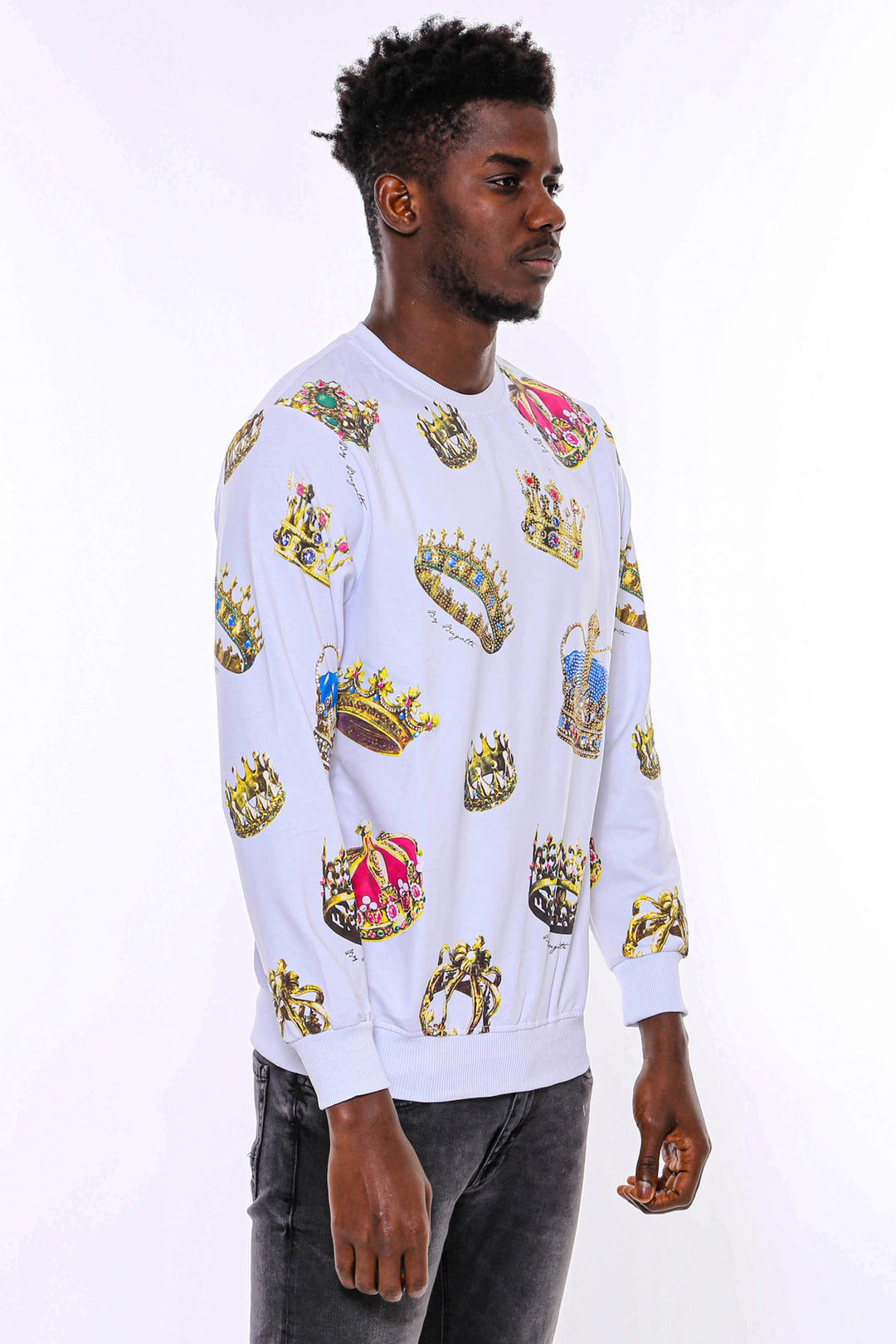 Sudadera blanca estampada slim fit - Wessi