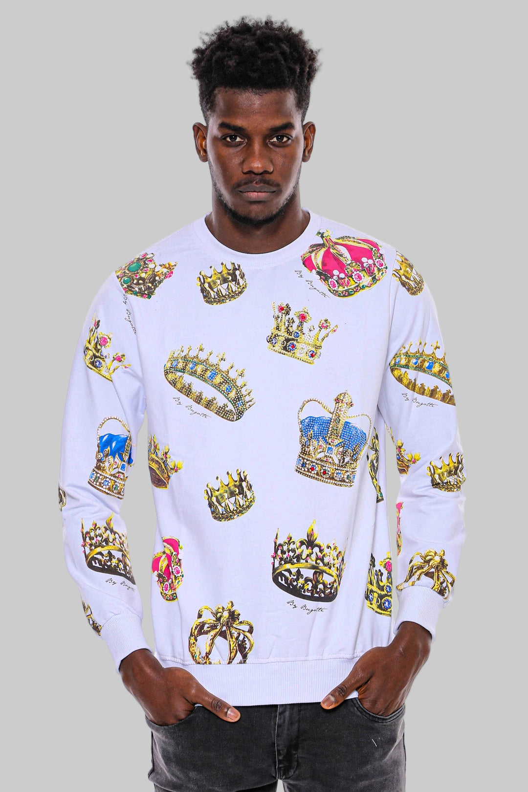 Sudadera blanca estampada slim fit - Wessi