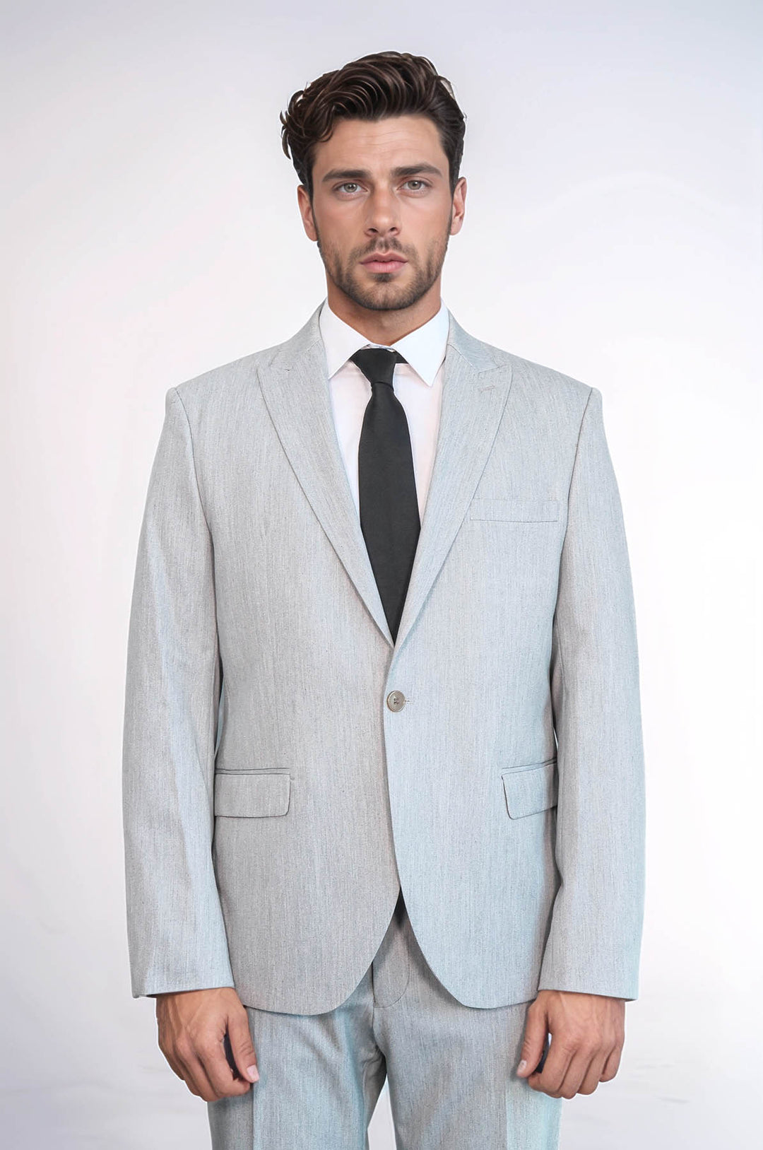 Traje de hombre 2 piezas liso slim fit gris claro - Wessi