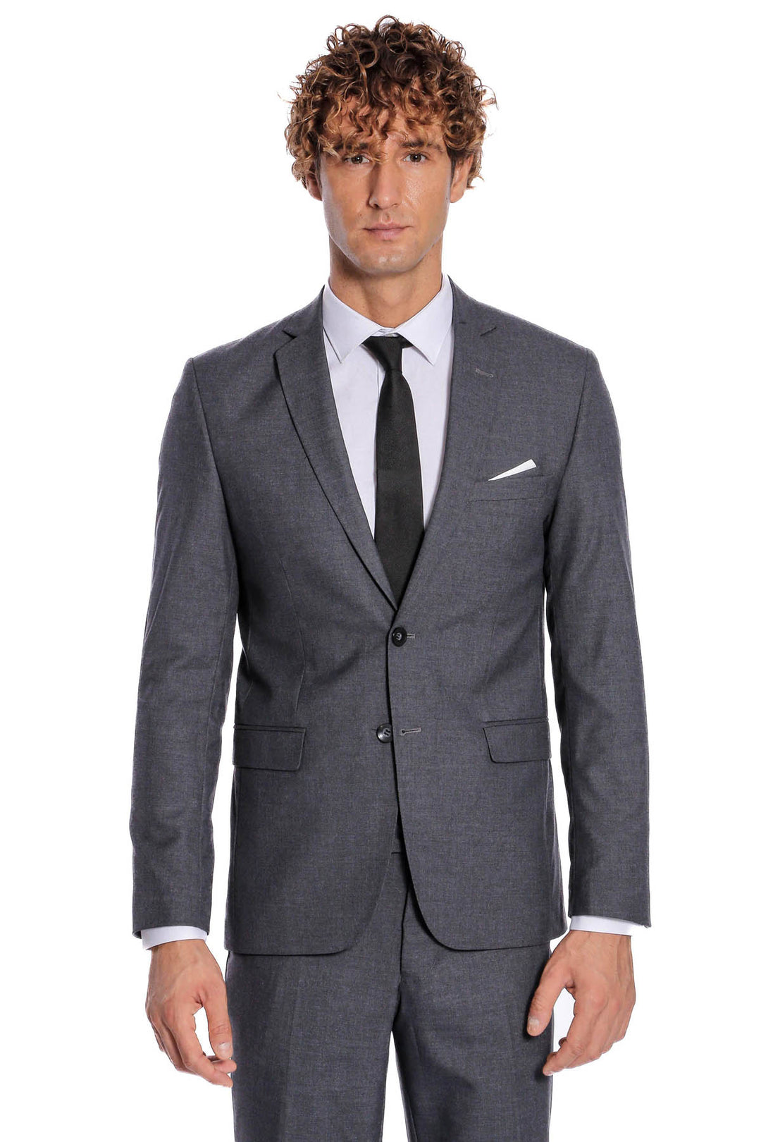 Traje gris de 2 piezas con 2 botones para hombre - Wessi