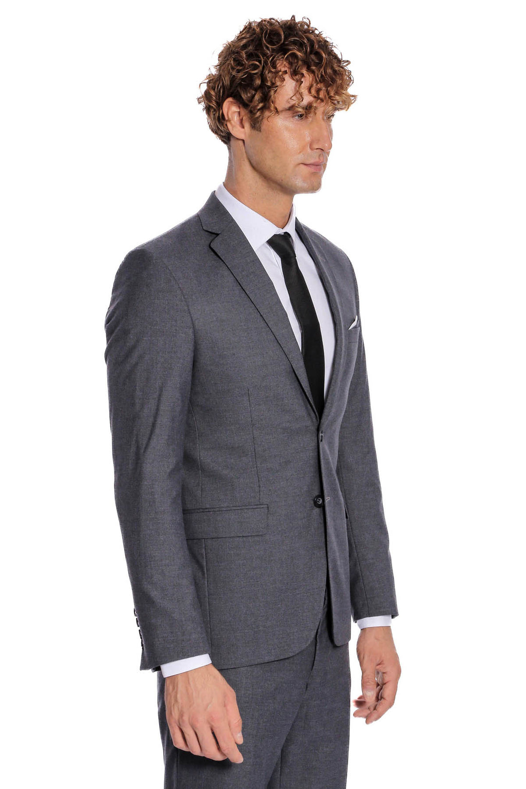 Traje gris de 2 piezas con 2 botones para hombre - Wessi