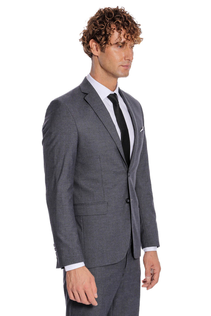 Traje gris de 2 piezas con 2 botones para hombre - Wessi