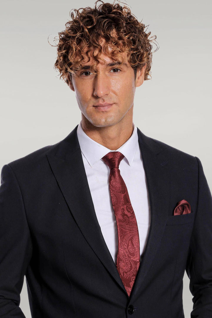 2 Piece Striped Black Men Suit - Wessi