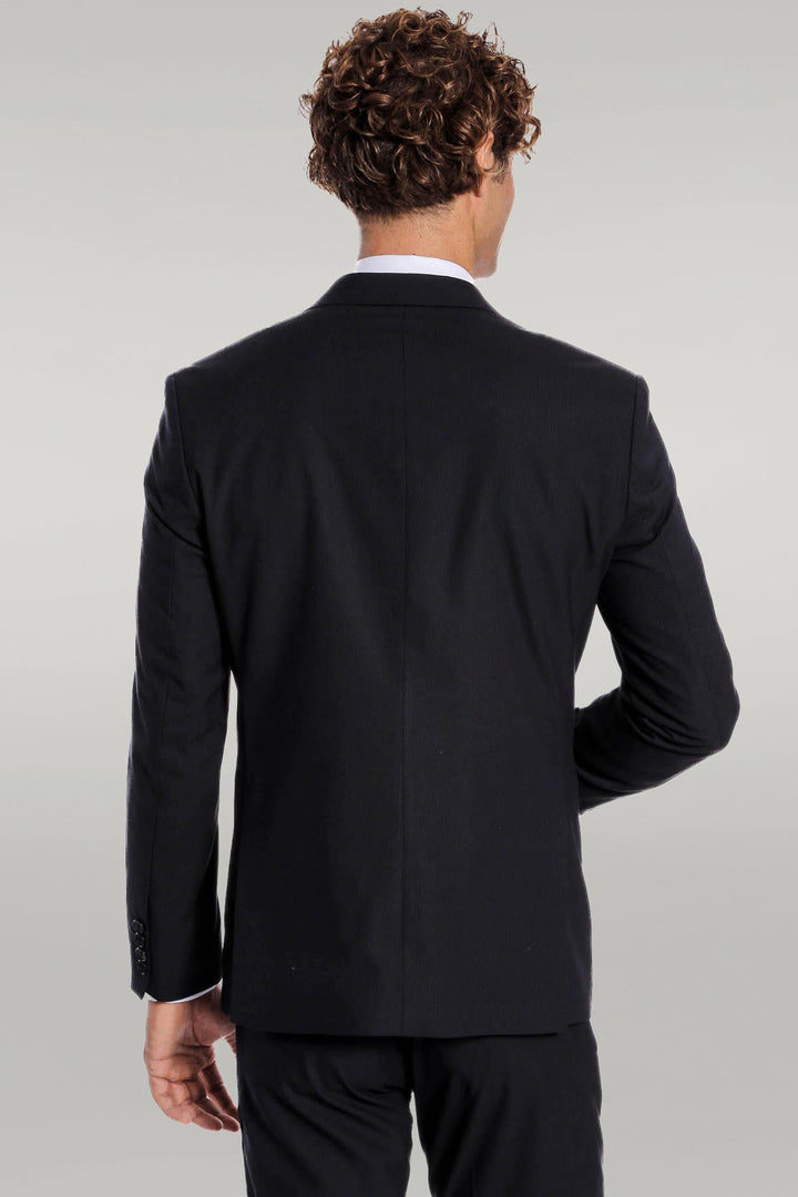 2 Piece Striped Black Men Suit - Wessi