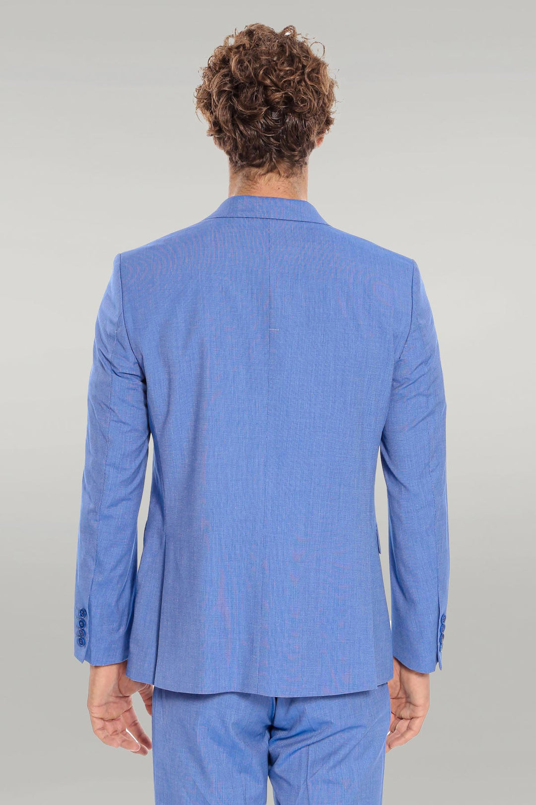Abito da uomo azzurro slim fit in 2 pezzi fantasia - Wessi