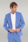 Abito da uomo azzurro slim fit in 2 pezzi fantasia - Wessi
