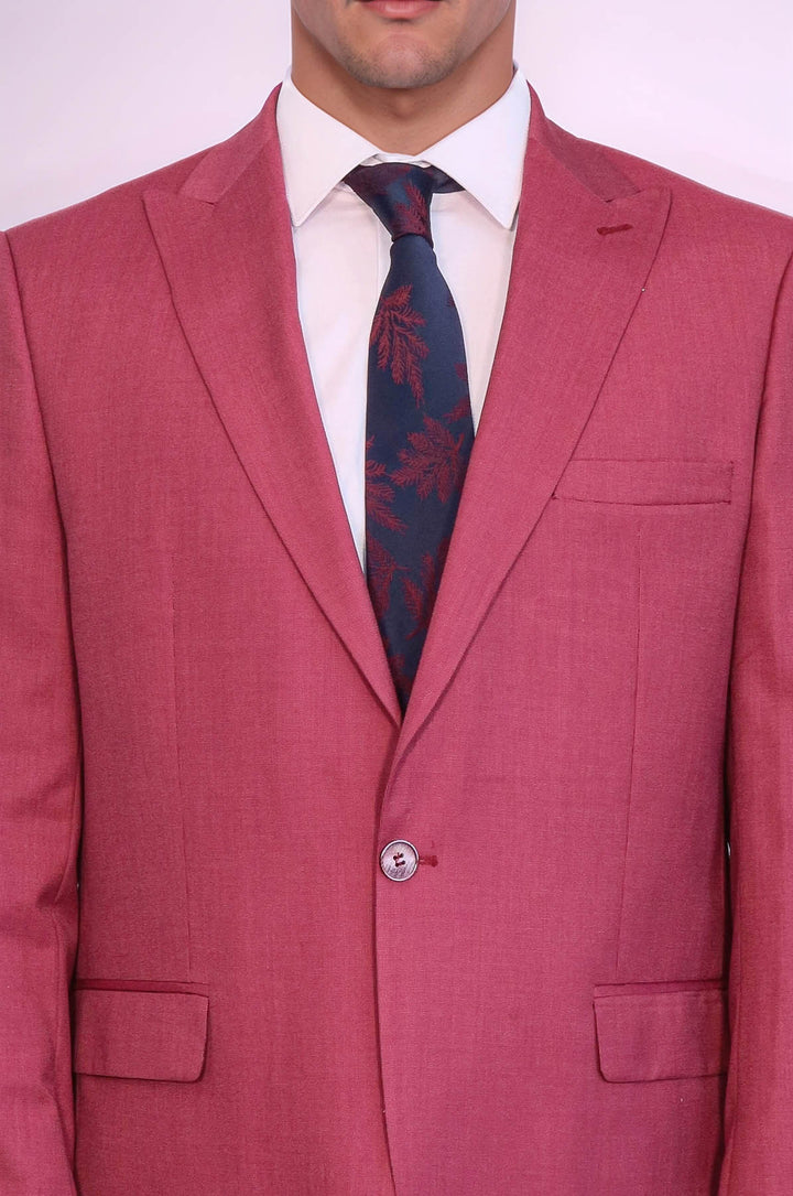 Abito da uomo magenta slim fit fantasia in 2 pezzi - Wessi