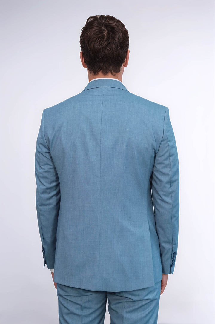Abito da uomo verde petrolio slim fit in 2 pezzi fantasia - Wessi