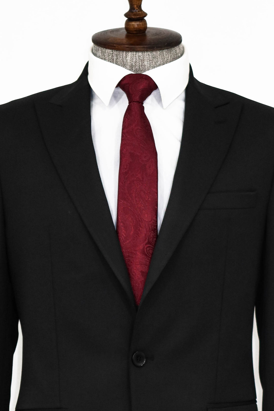 Plain 2 Piece Slim Fit Black Men Suit and Shirt Combination- Wessi