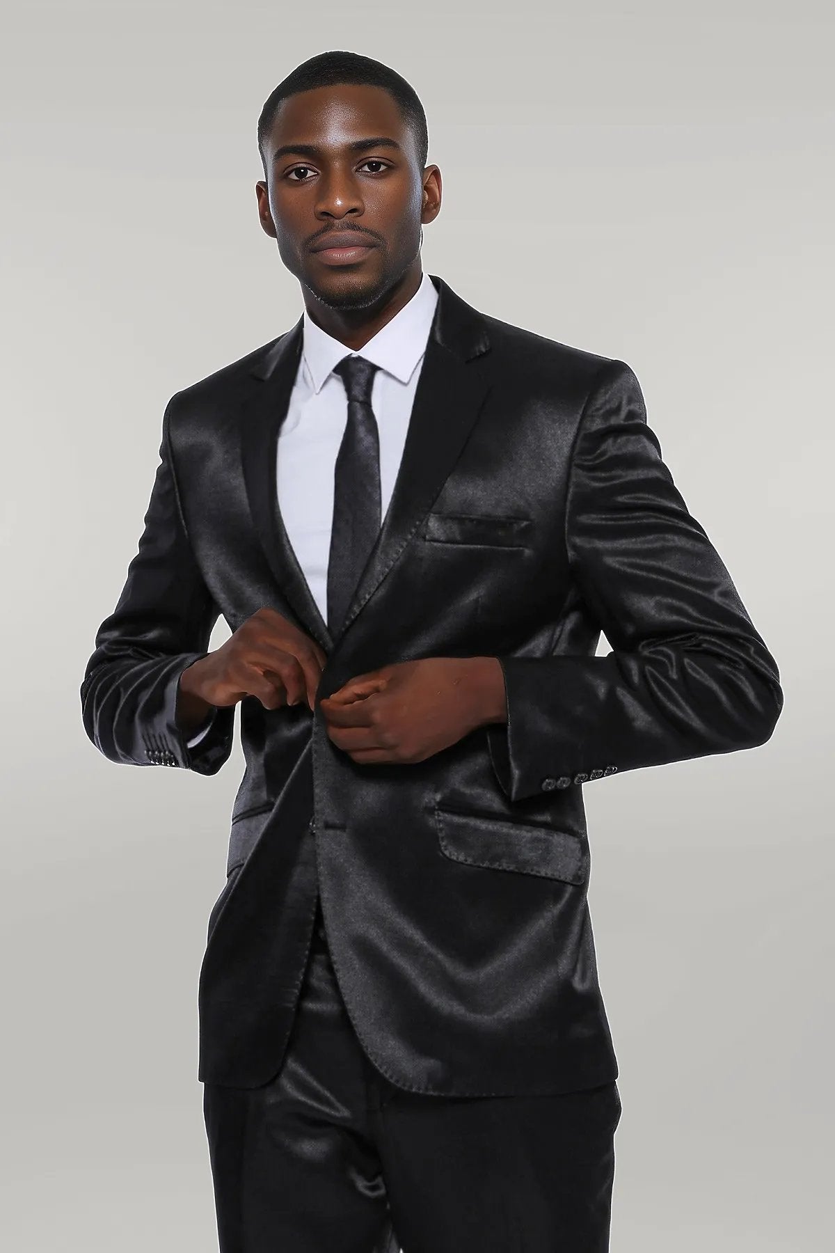 Men's 2 Piece 2 Button Black Suit main image 1