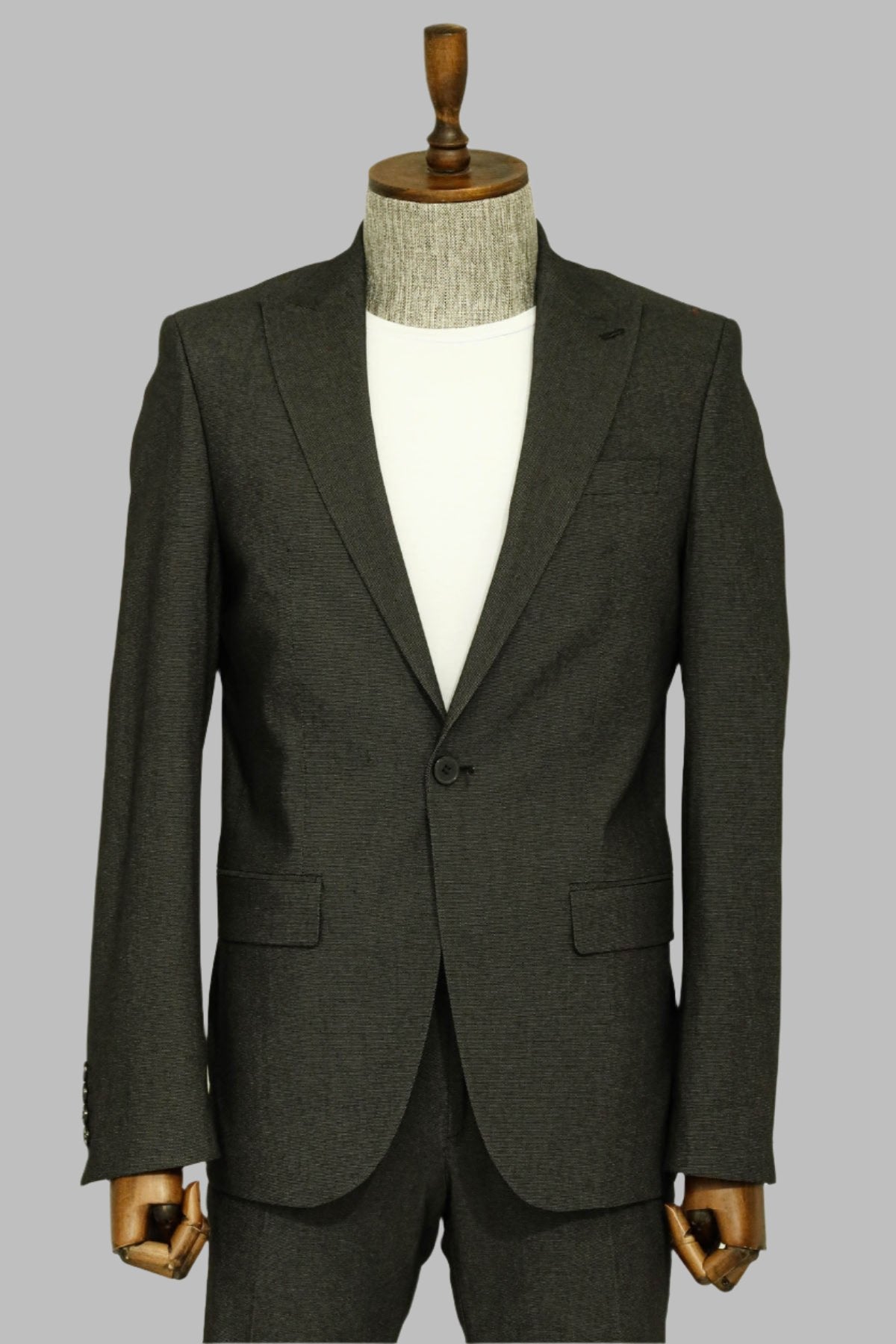 Men'S Stylish One Button Black Suit - Single Button Suit main image 0