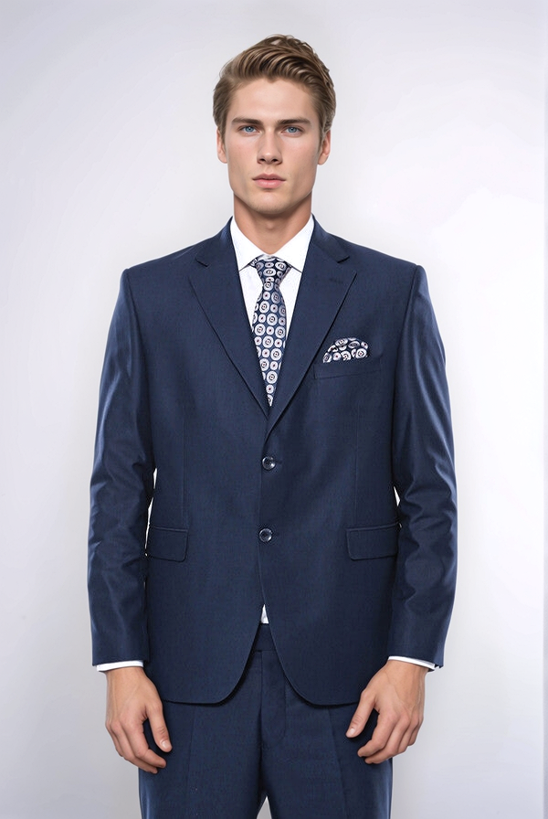 Traje de poliviscosa azul marino de 4 gotas | wess