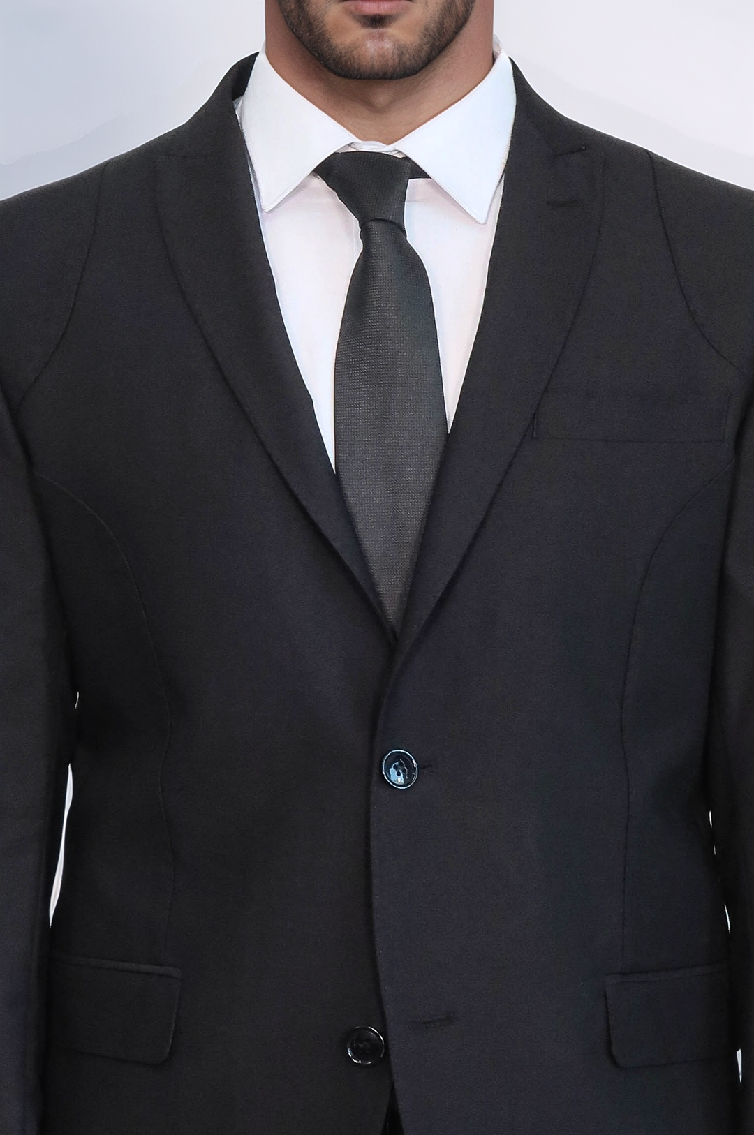 Traje negro de dos piezas ajustado para hombre - Wessi