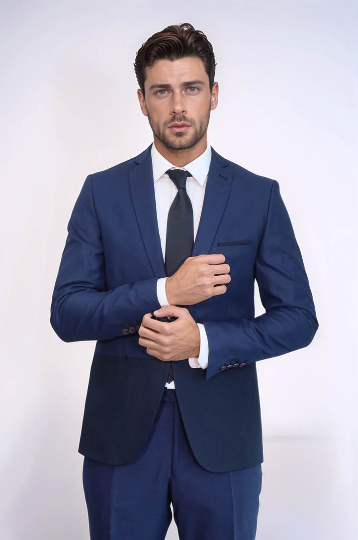 Traje azul marino fragmentado para hombre | wess