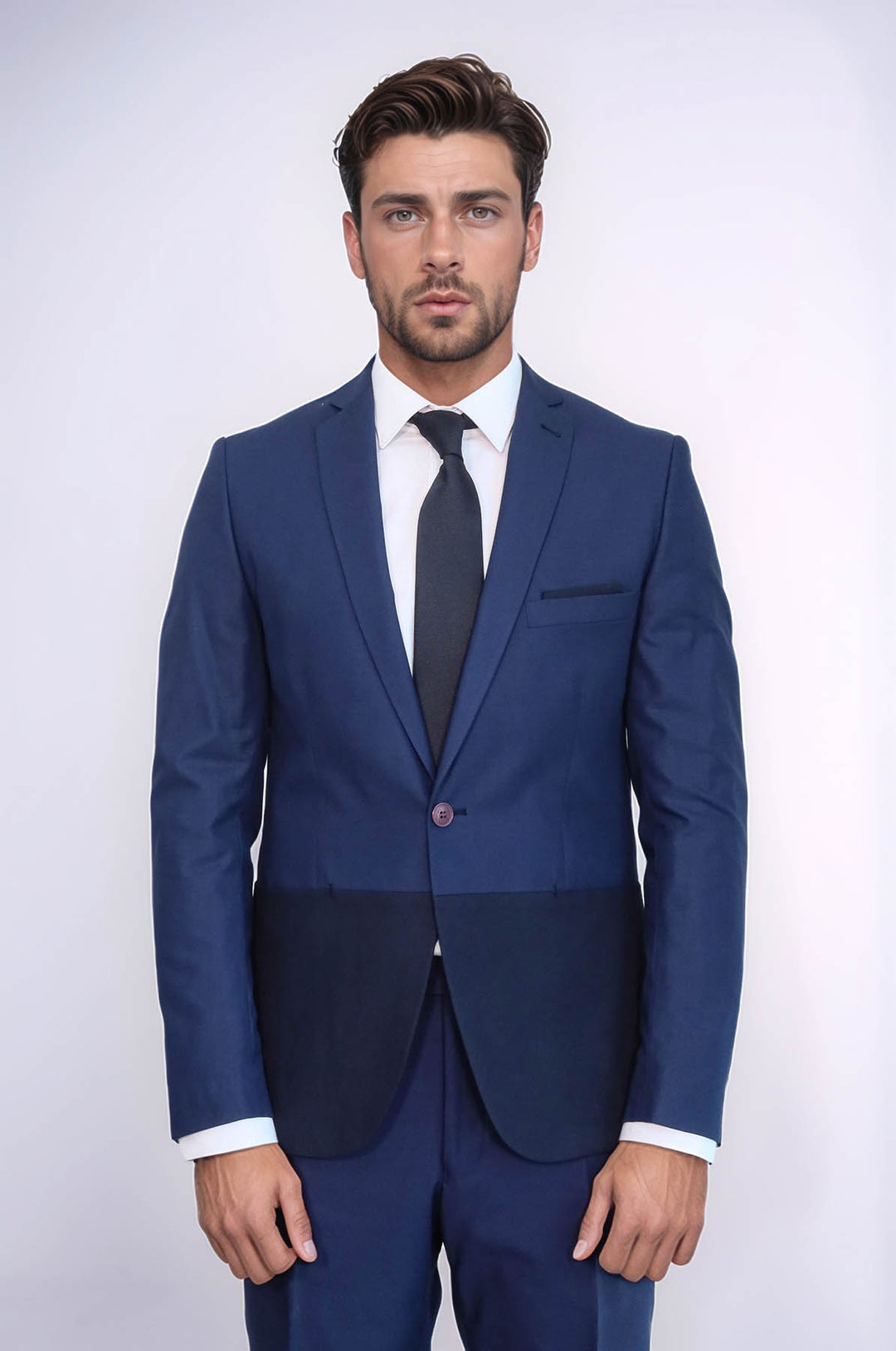 Traje azul marino fragmentado para hombre | wess