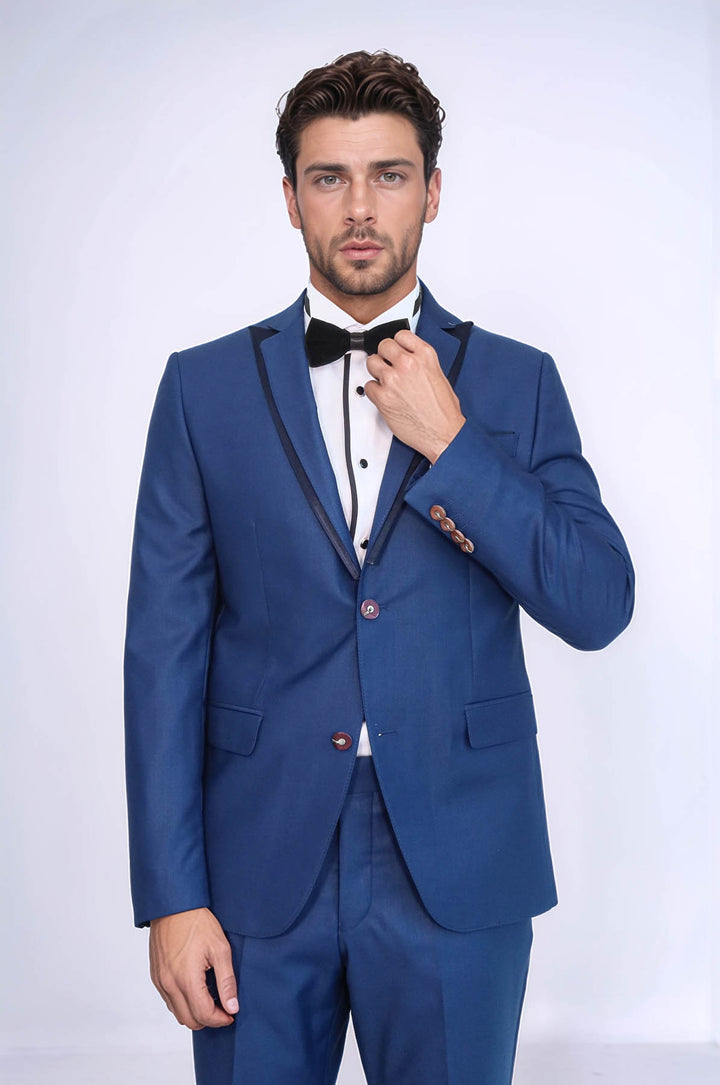 Синий смокинг со съемным лацканом | Весс
