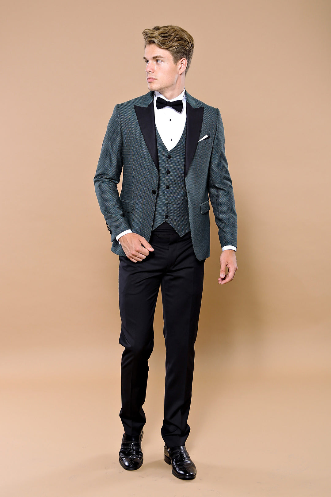 Smoking vert à revers amovibles | Wess