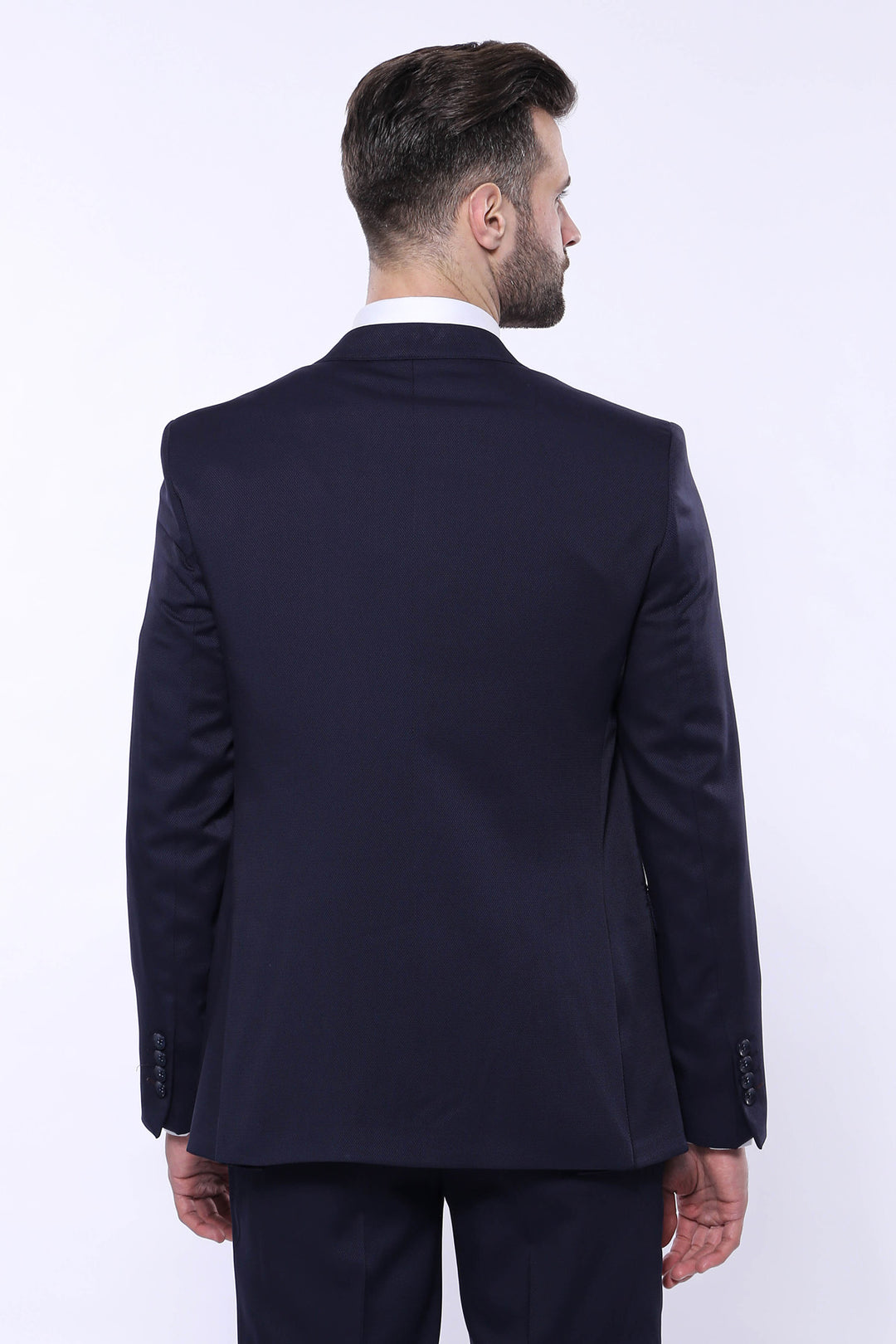 Completo blu navy con gilet fantasia | Wess