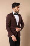 Smoking con risvolto a scialle bordeaux | Wess