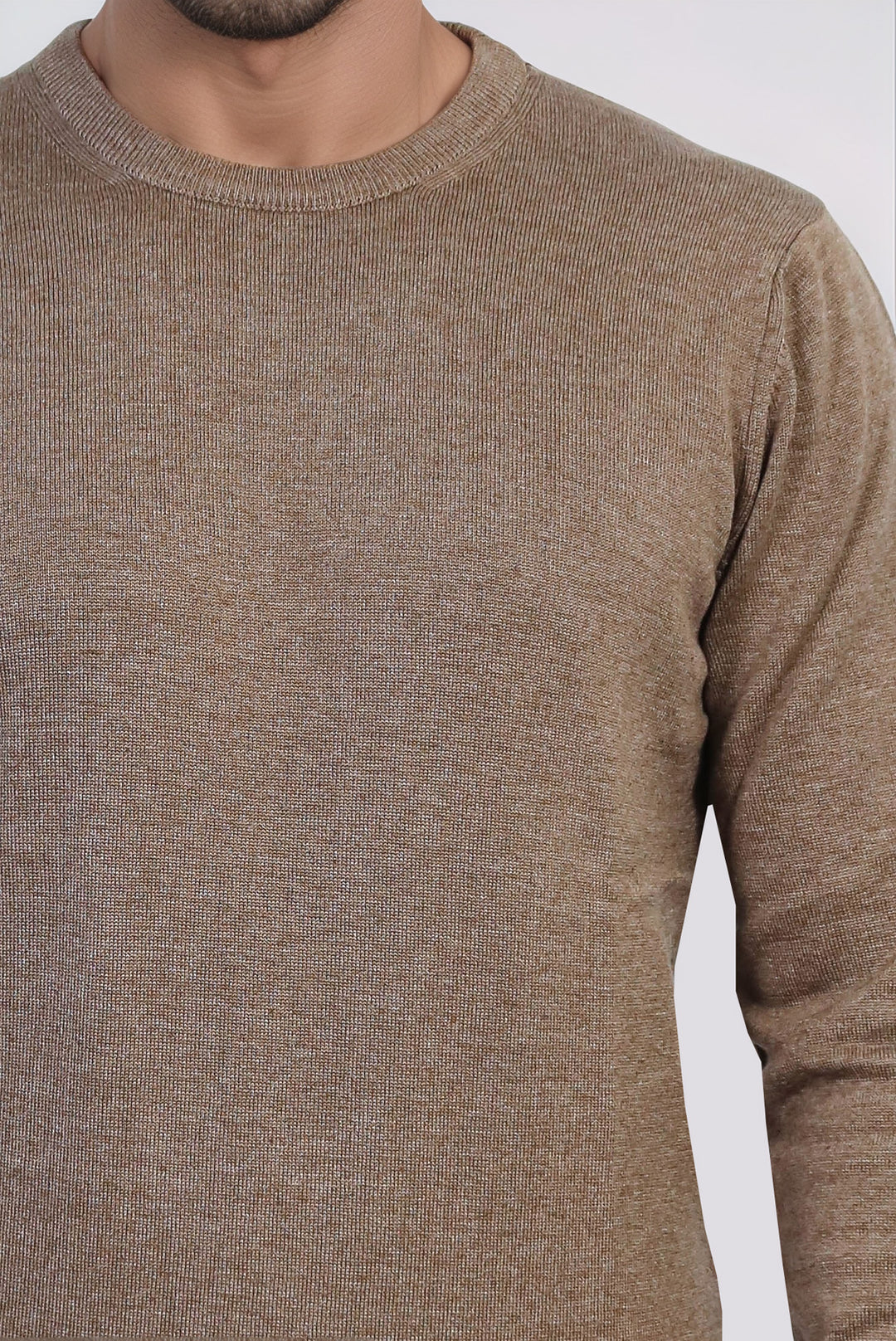 Maglione da uomo con scollo a giro marrone - Wessi