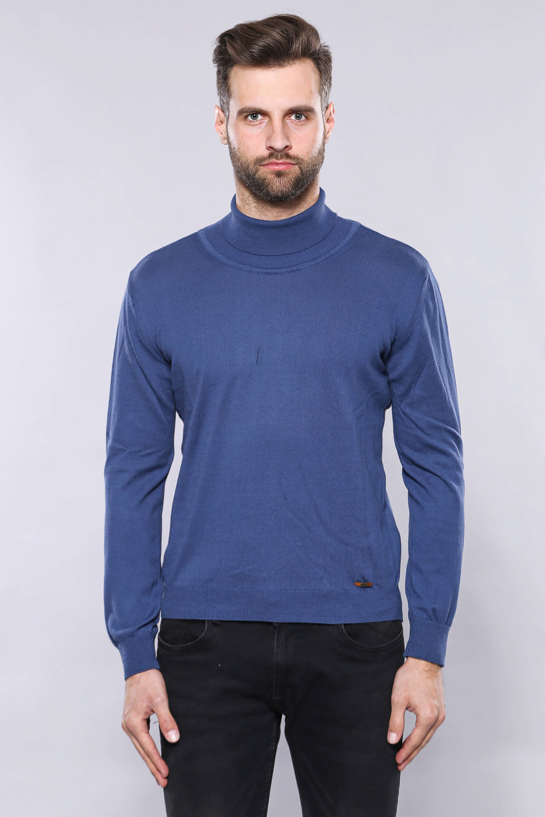 Maglione blu a collo alto | Wess