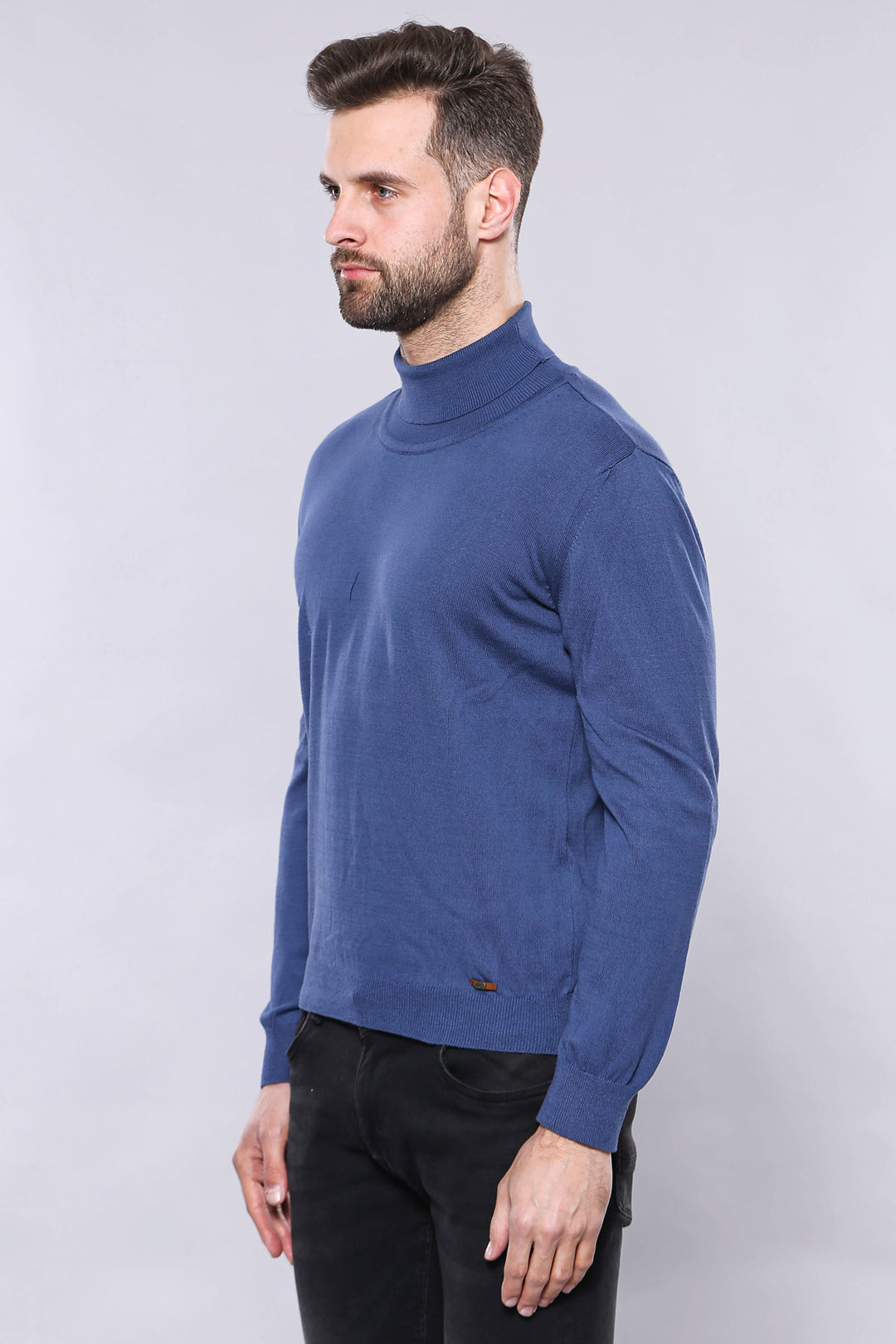 Maglione blu a collo alto | Wess