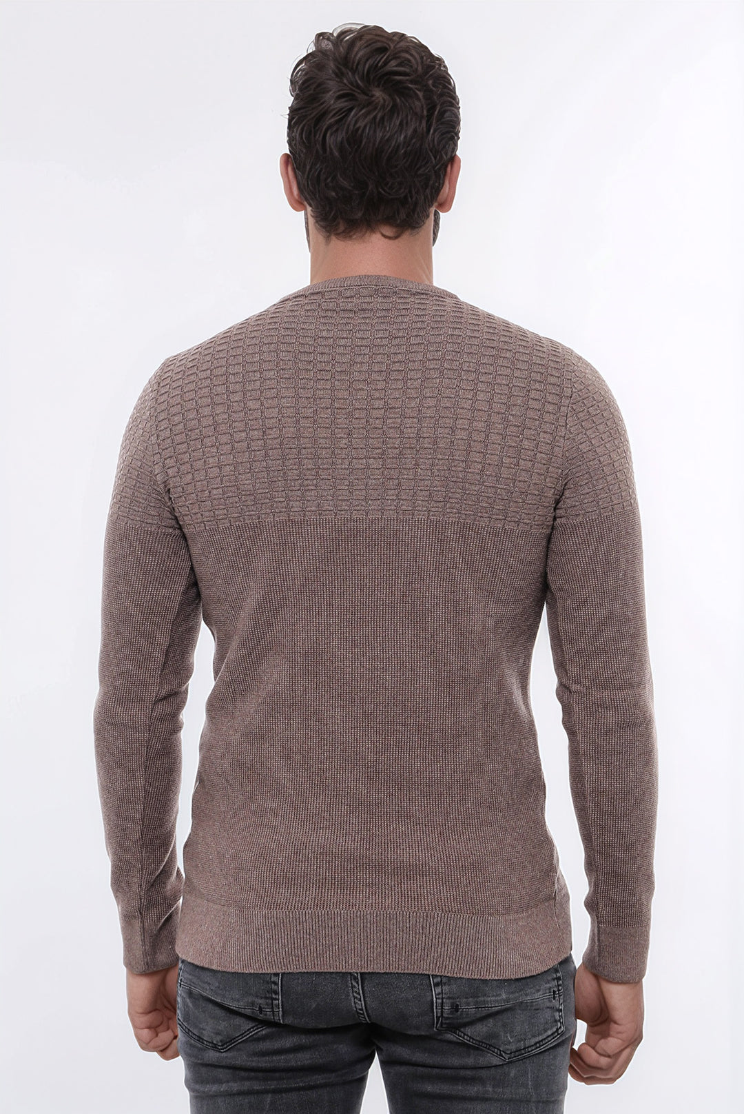 Tricots pour hommes en vison à motifs à col rond - Wessi