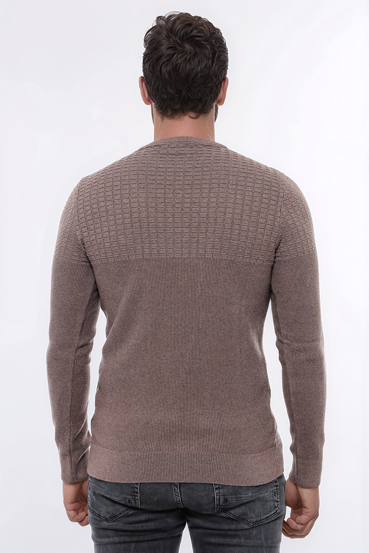 Tricots pour hommes en vison à motifs à col rond - Wessi