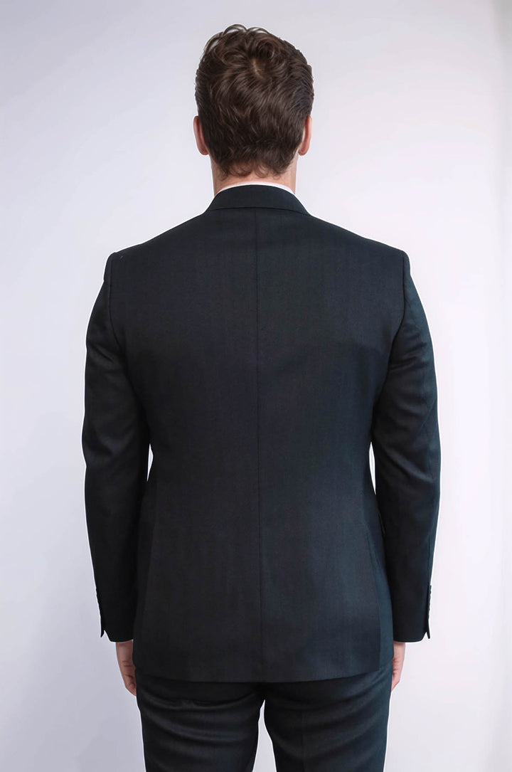 Мужской костюм антрацитового цвета с одной пуговицей и лацканами из трех предметов — Wessi