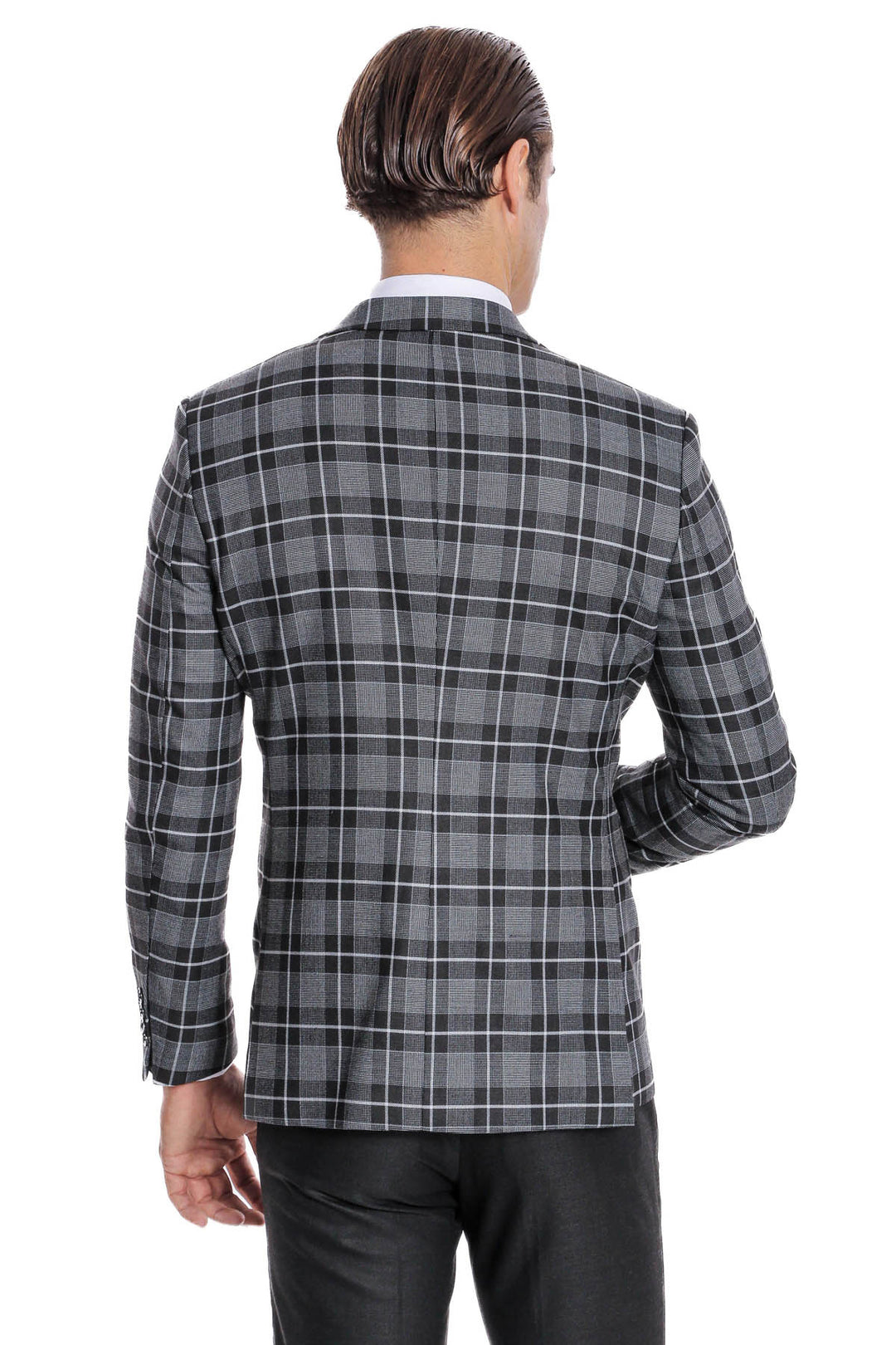بدلة رجالية سوداء منقوشة بقصّة Slim Fit - Wessi