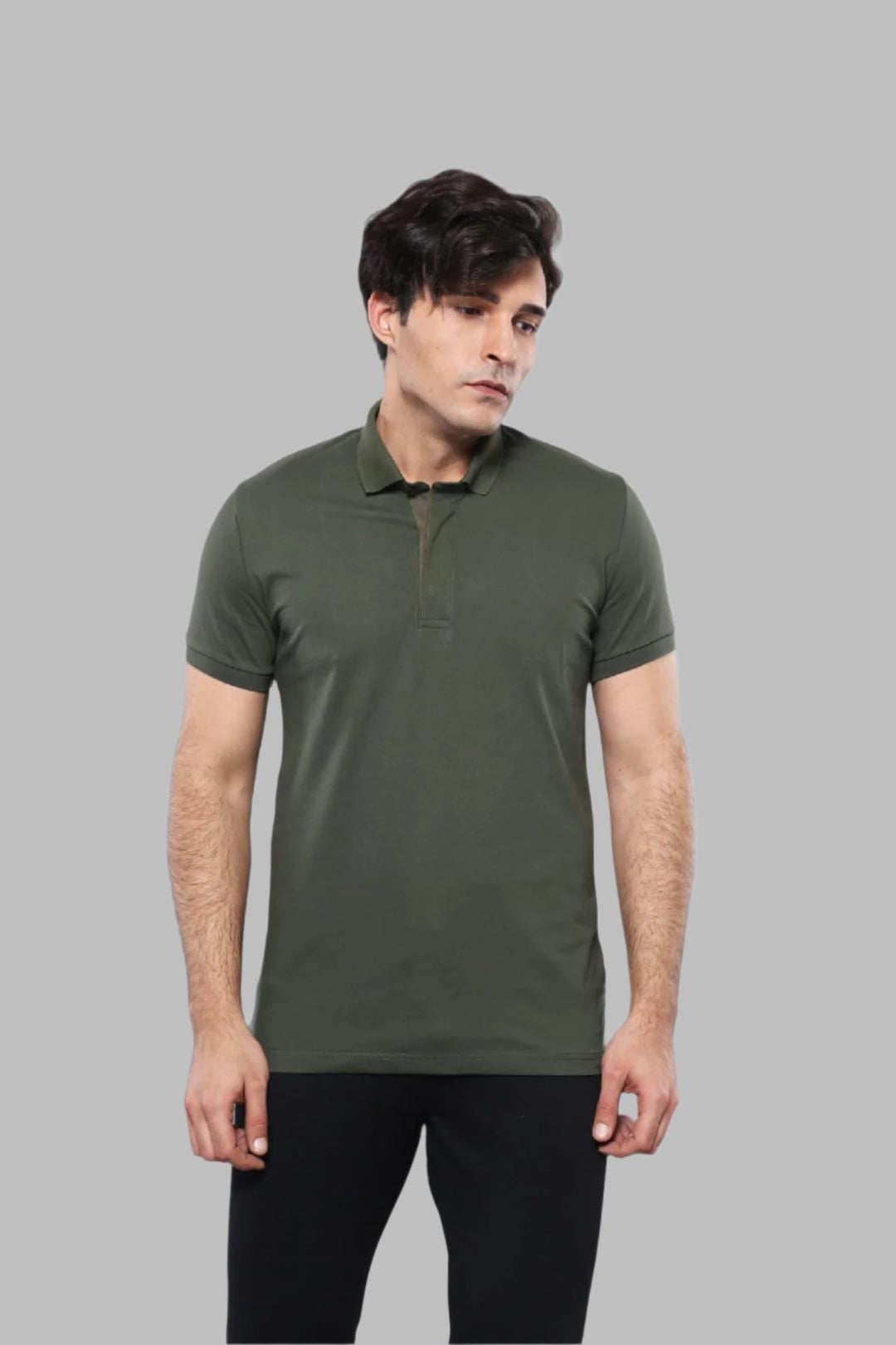 Polo Plain Khaki T-Shirt Uomo - Wessi