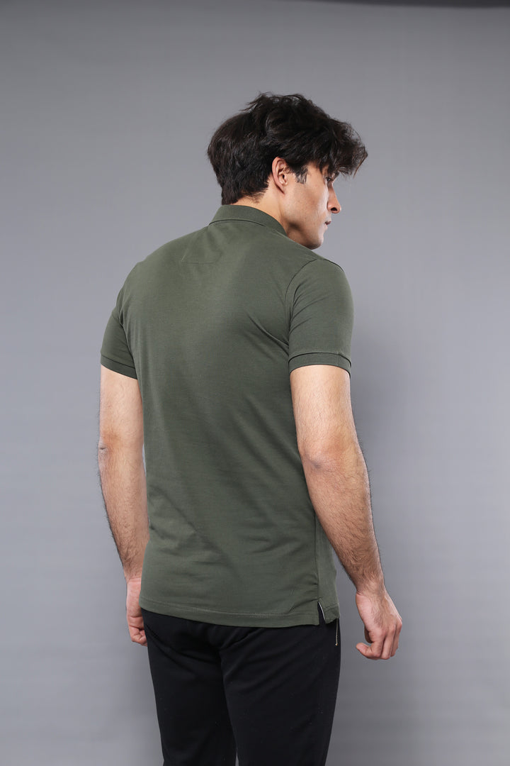 Polo Plain Khaki T-Shirt Uomo - Wessi