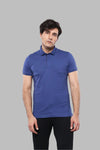 T-shirt da uomo Polo tinta unita blu indaco - Wessi