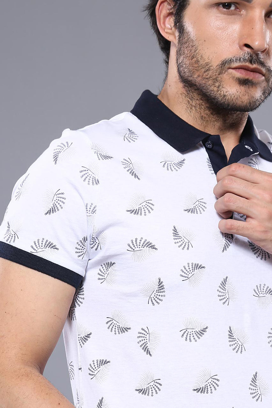 T-shirt imprimé polo blanc pour homme | Wess