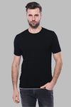 Camiseta Hombre Tricot Estampada Negra - Wessi