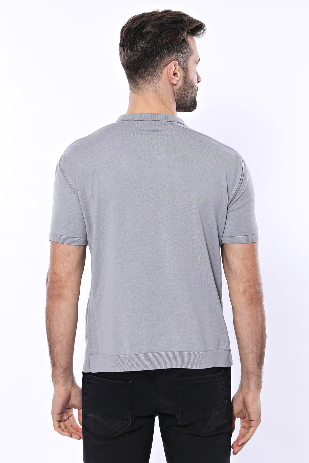 Camiseta Punto Gris Estampada Cuello Circular - Wessi