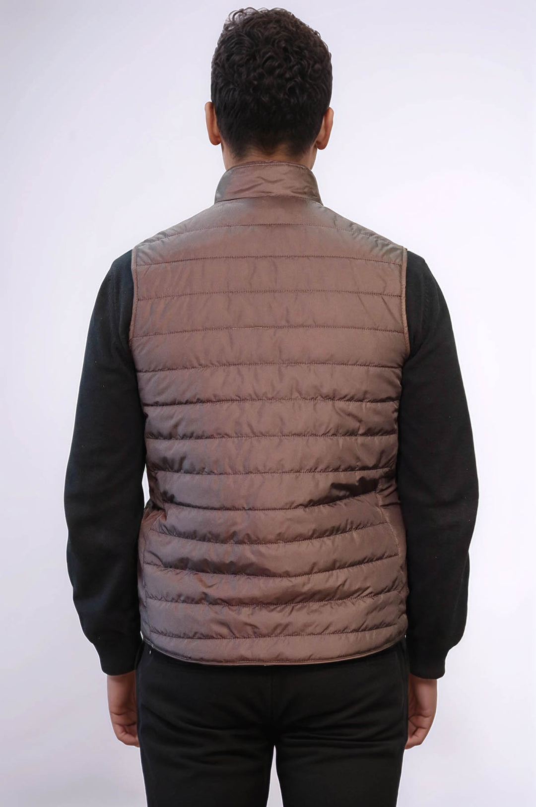 Chaleco de plumas acolchado sin mangas para hombre marrón - Wessi