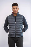 Chaleco de plumón reversible acolchado con cuello alto negro para hombre - Wessi